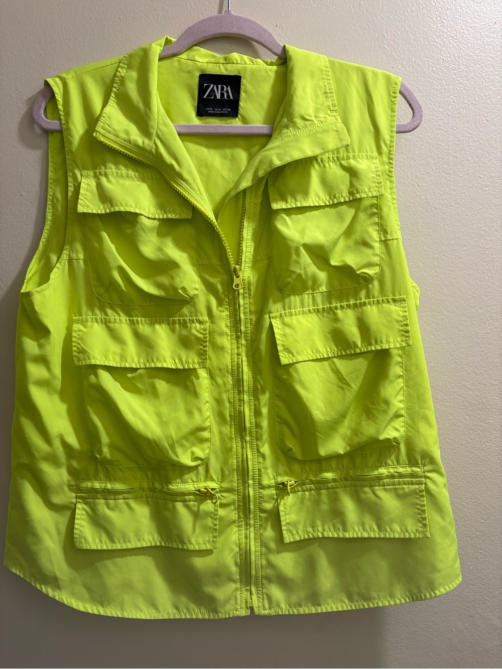 ZARA High-Visibility Neon Yellow Vest
